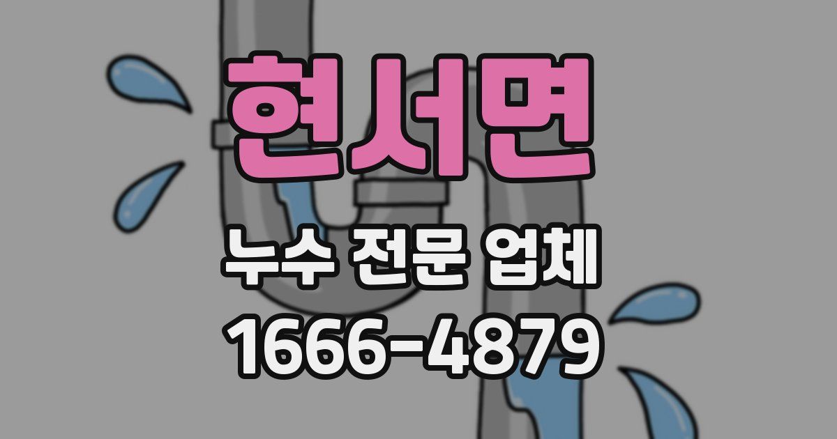 현서면 누수 전문 업체