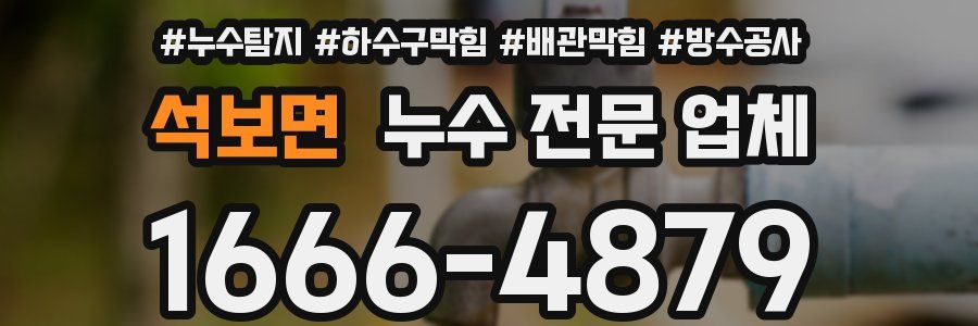석보면 누수 전문 업체