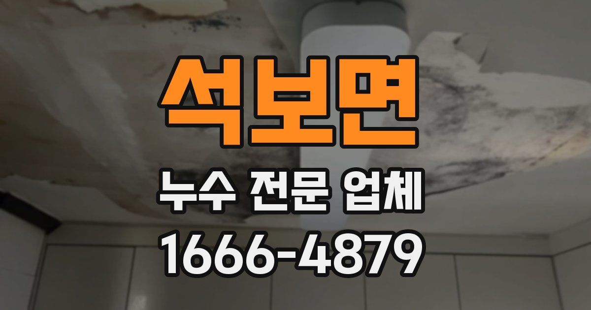 석보면 누수 전문 업체