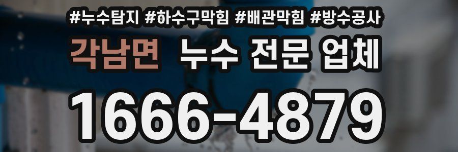 각남면 누수 전문 업체