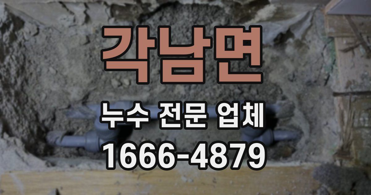 각남면 누수 전문 업체