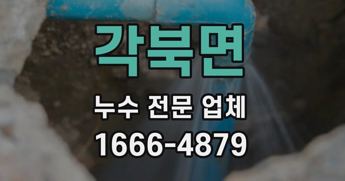 각북면 누수 전문 업체