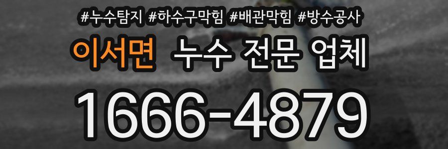 이서면 누수 전문 업체
