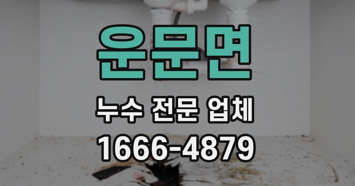 운문면 누수 전문 업체