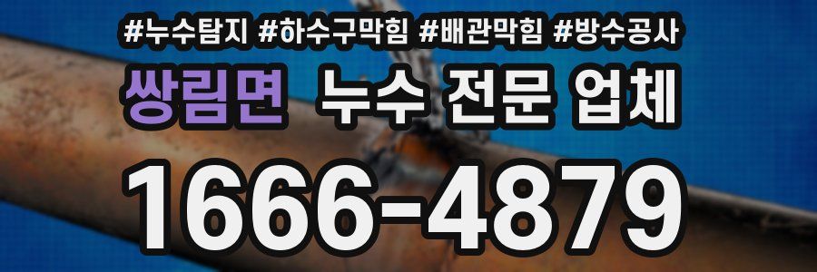 쌍림면 누수 전문 업체