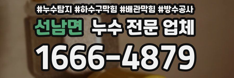선남면 누수 전문 업체