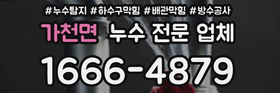 가천면 누수 전문 업체