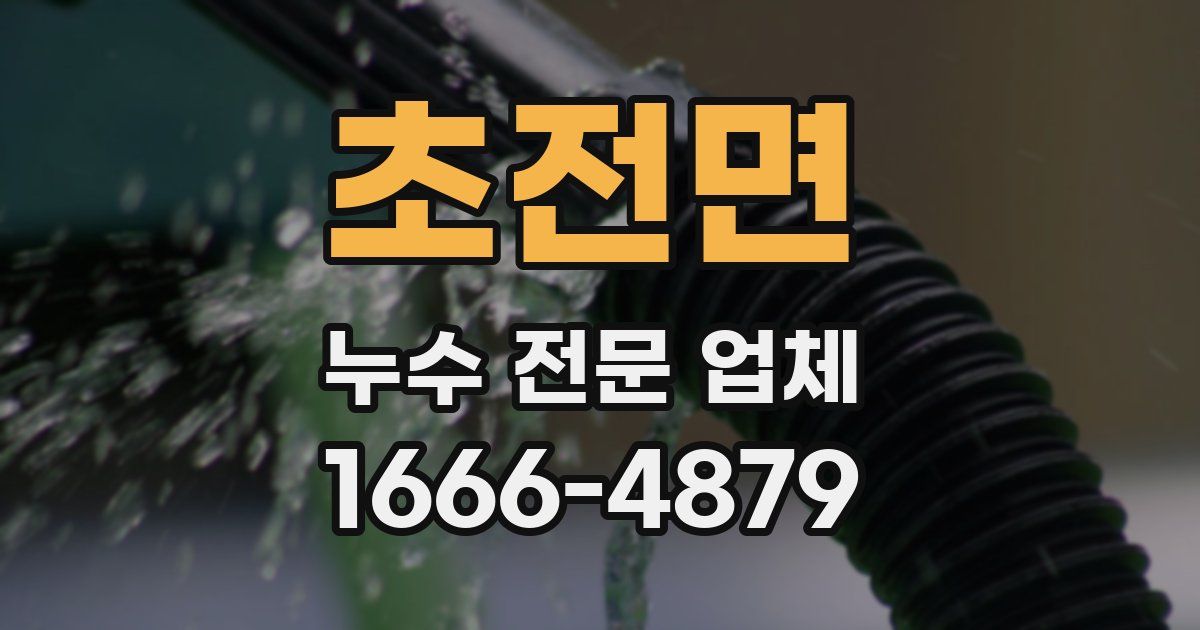 초전면 누수 전문 업체