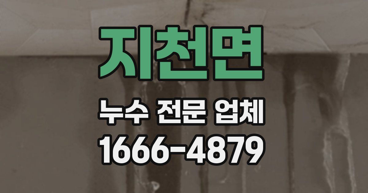 지천면 누수 전문 업체