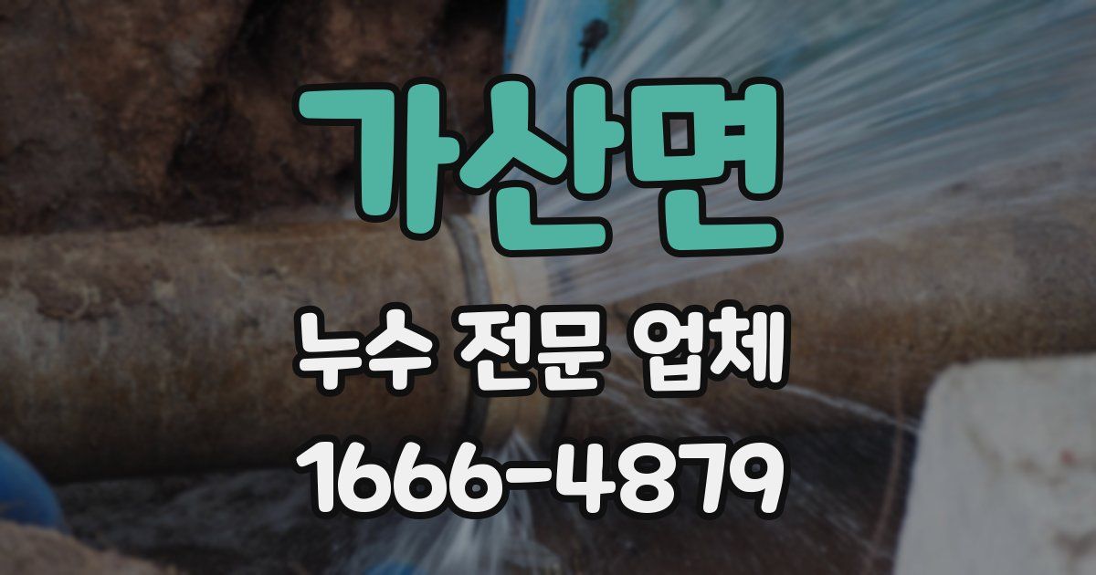 가산면 누수 전문 업체