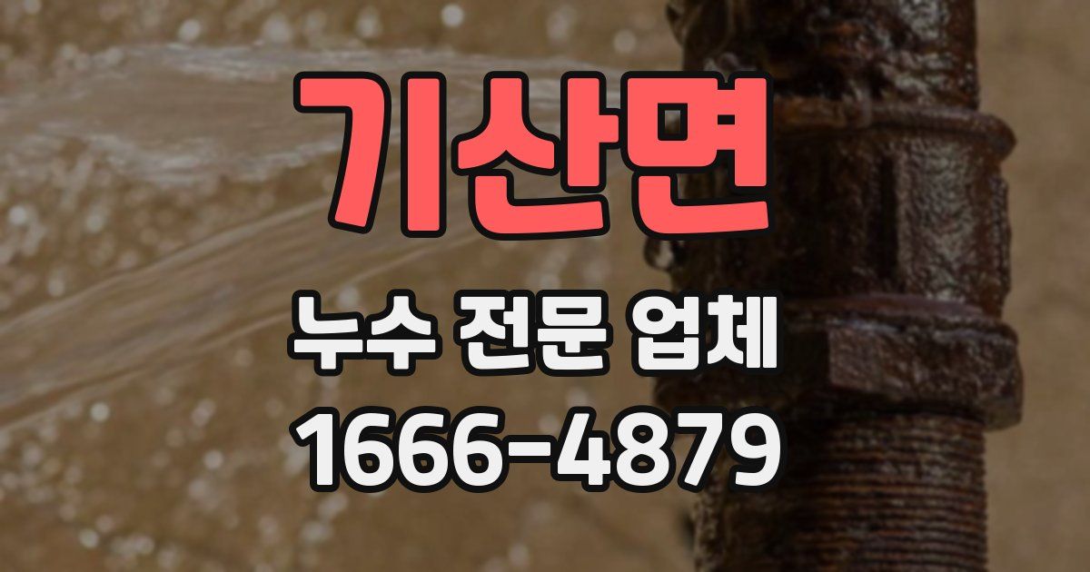 기산면 누수 전문 업체