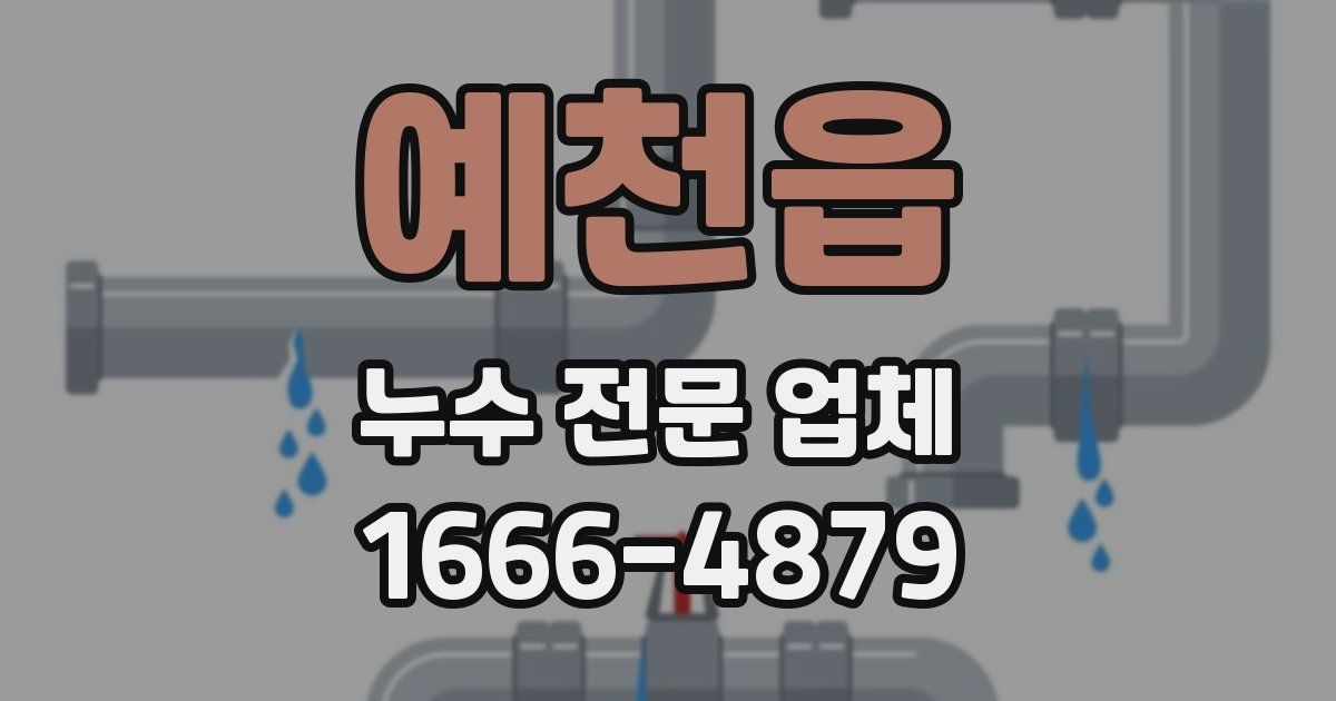 예천읍 누수 전문 업체