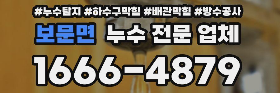 보문면 누수 전문 업체