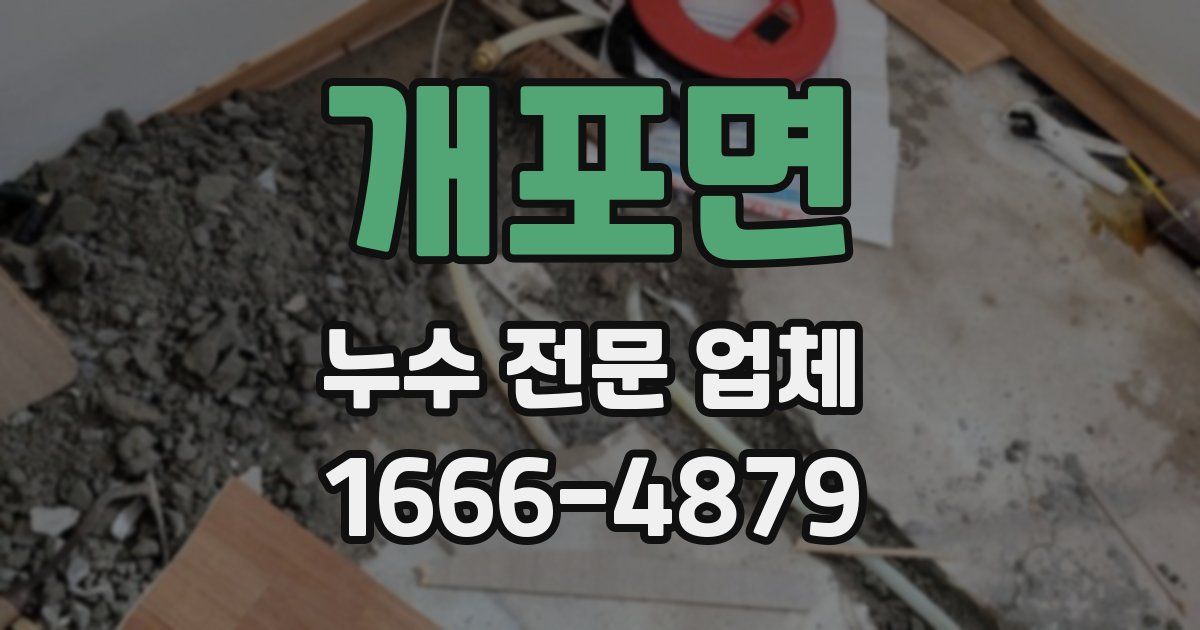 개포면 누수 전문 업체