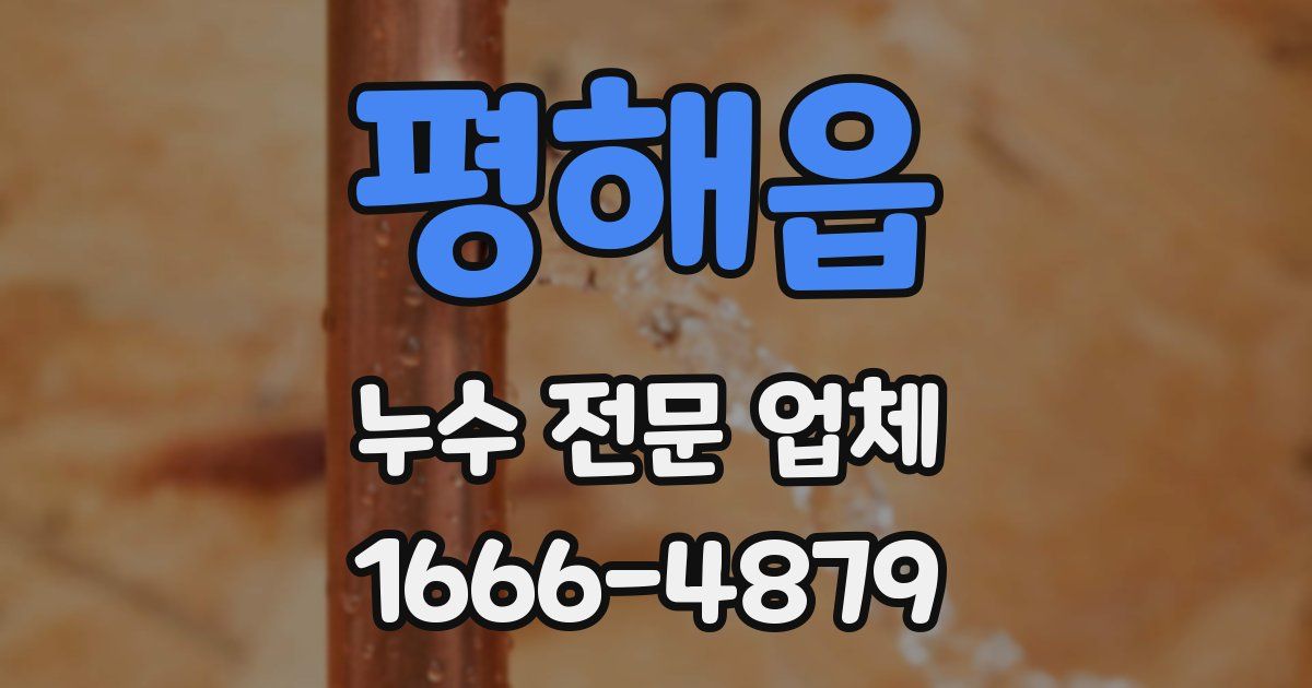 평해읍 누수 전문 업체