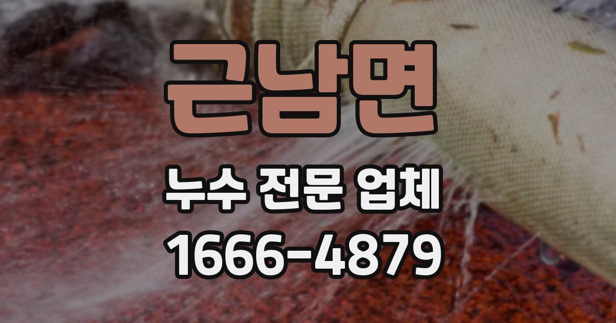 근남면 누수 전문 업체