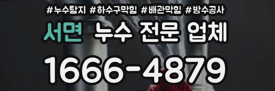 서면 누수 전문 업체