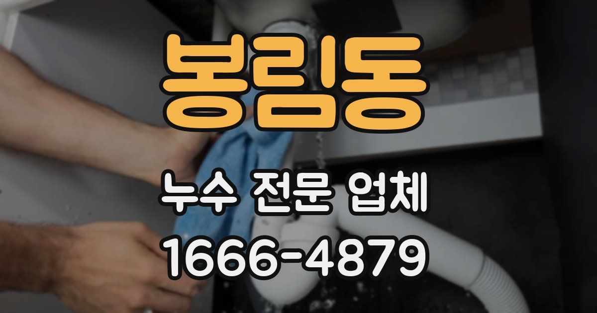 봉림동 누수 전문 업체