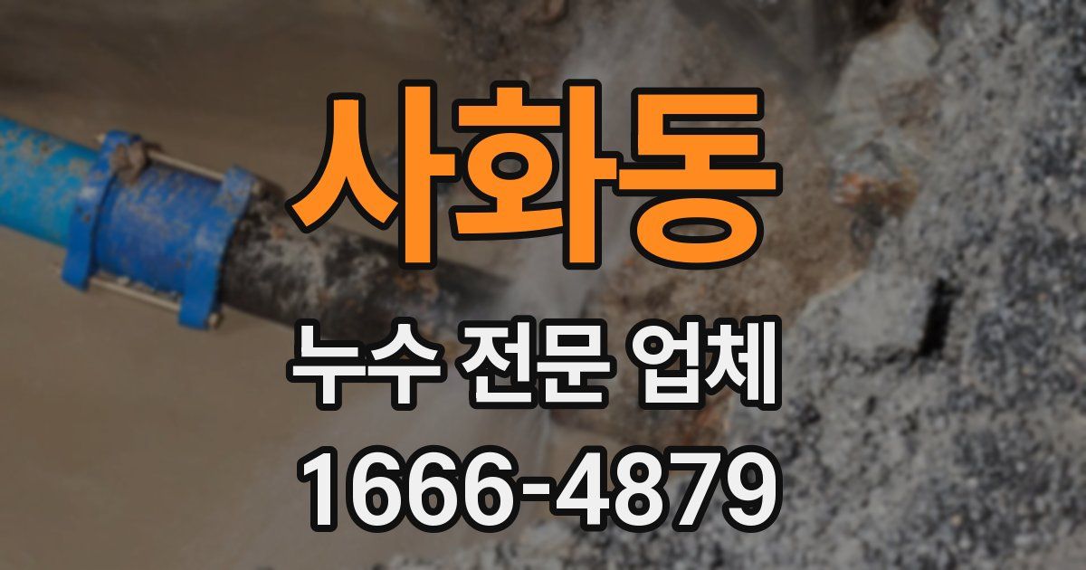 사화동 누수 전문 업체