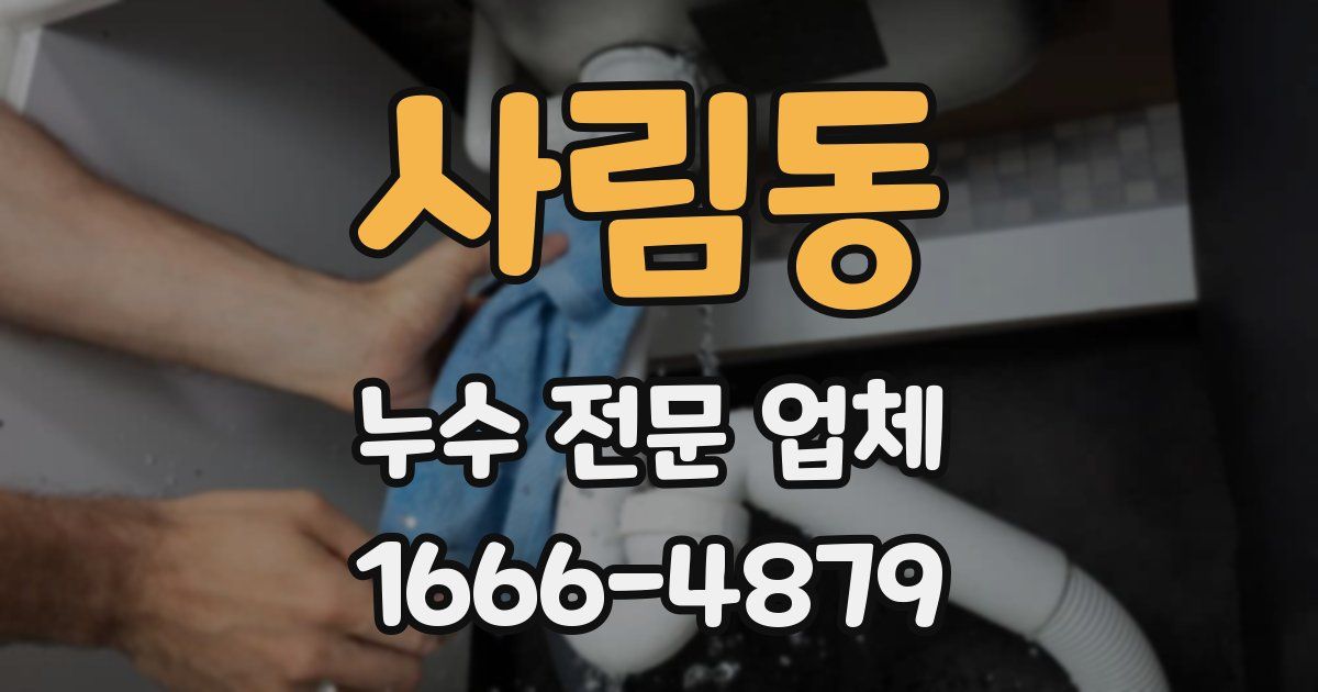 사림동 누수 전문 업체
