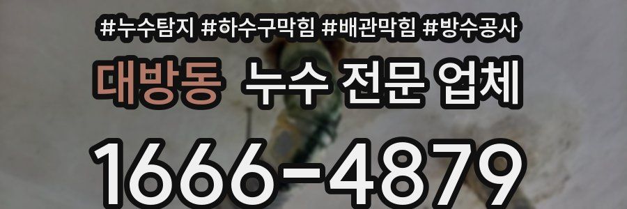 대방동 누수 전문 업체