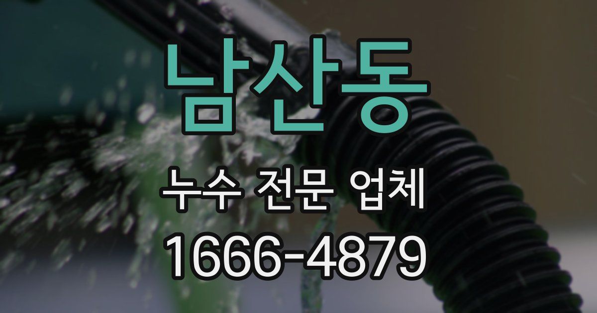 남산동 누수 전문 업체
