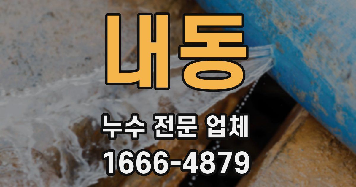 내동 누수 전문 업체