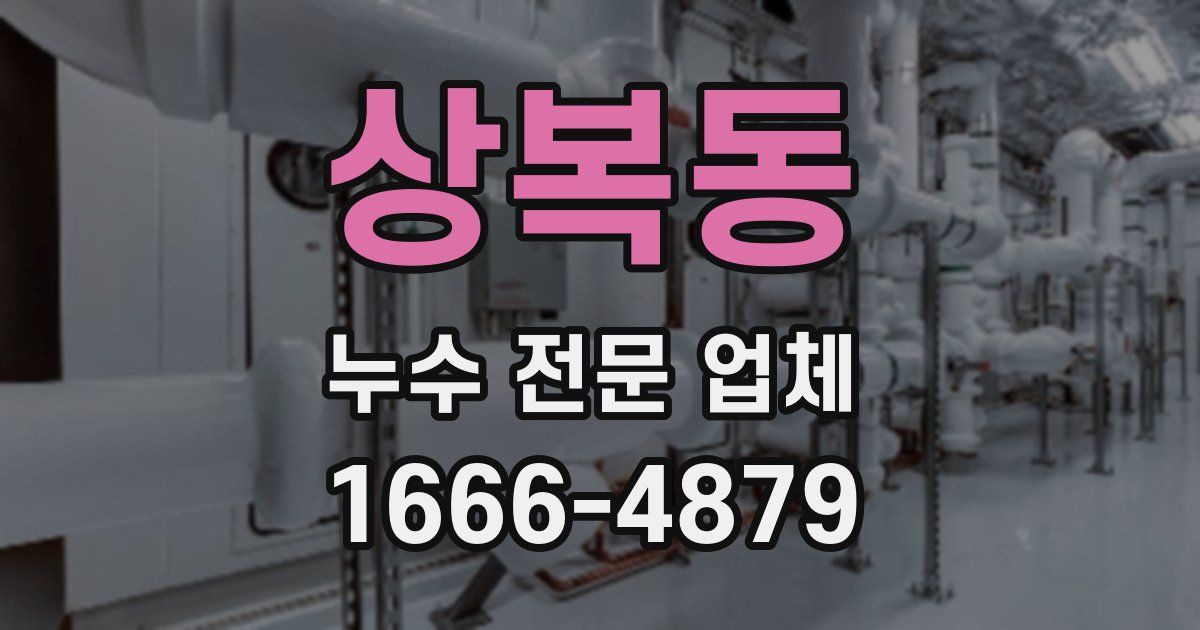 상복동 누수 전문 업체