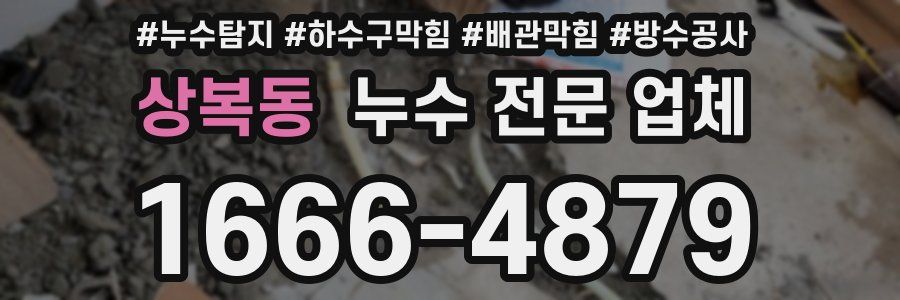상복동 누수 전문 업체