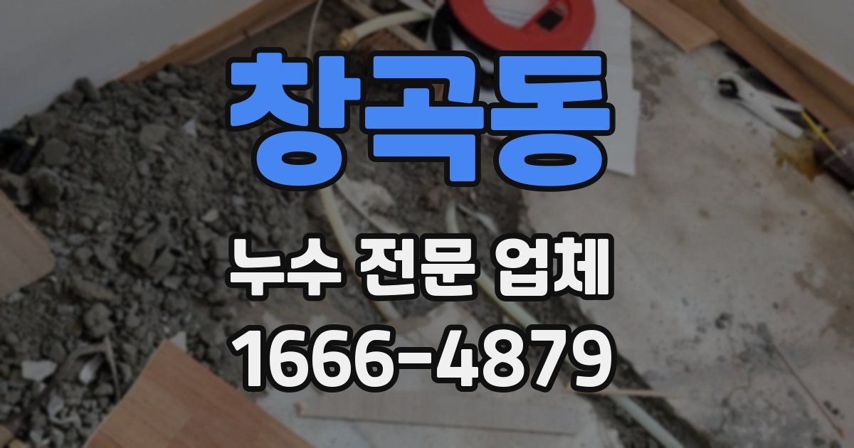 창곡동 누수 전문 업체