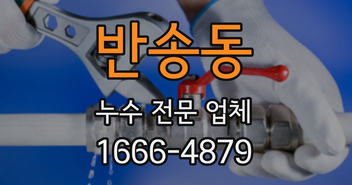 반송동 누수 전문 업체