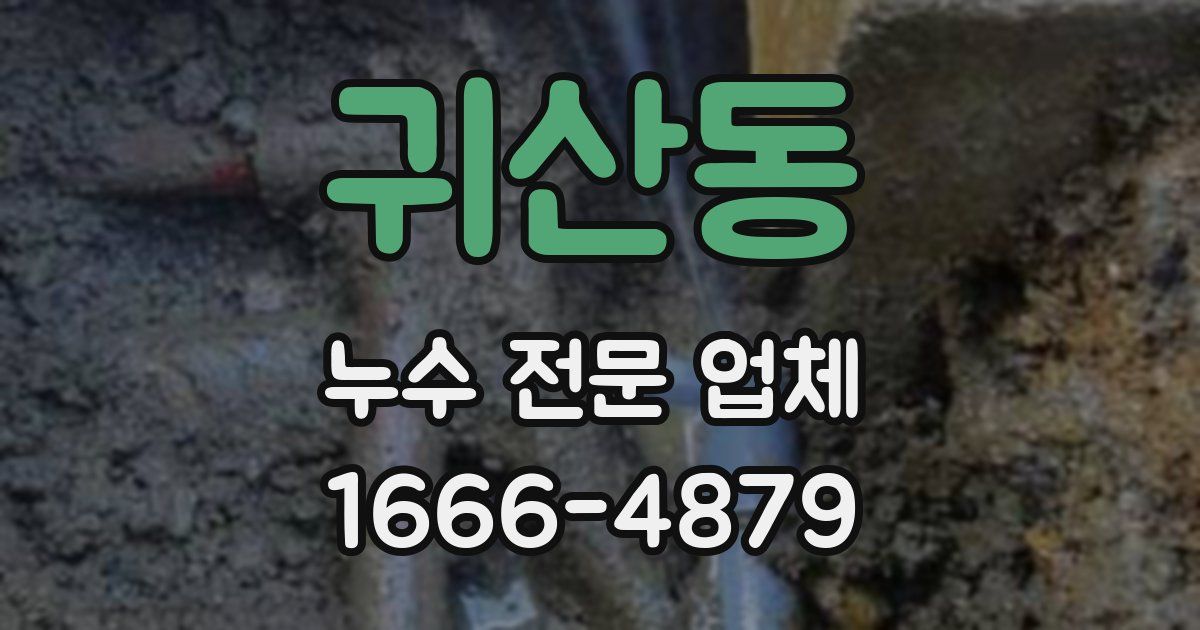 귀산동 누수 전문 업체
