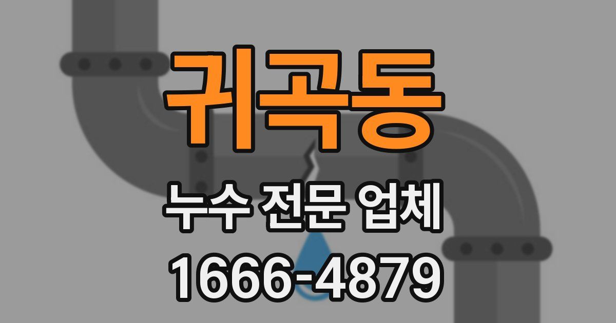 귀곡동 누수 전문 업체