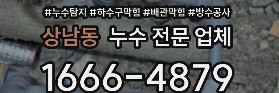 상남동 누수 전문 업체