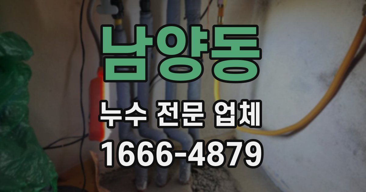 남양동 누수 전문 업체