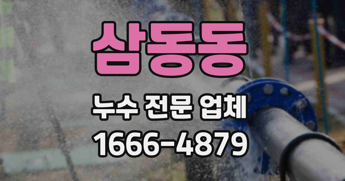 삼동동 누수 전문 업체