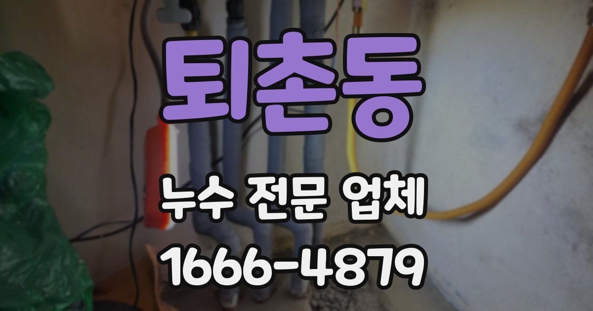 퇴촌동 누수 전문 업체