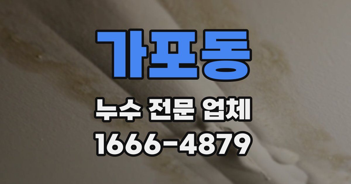 가포동 누수 전문 업체