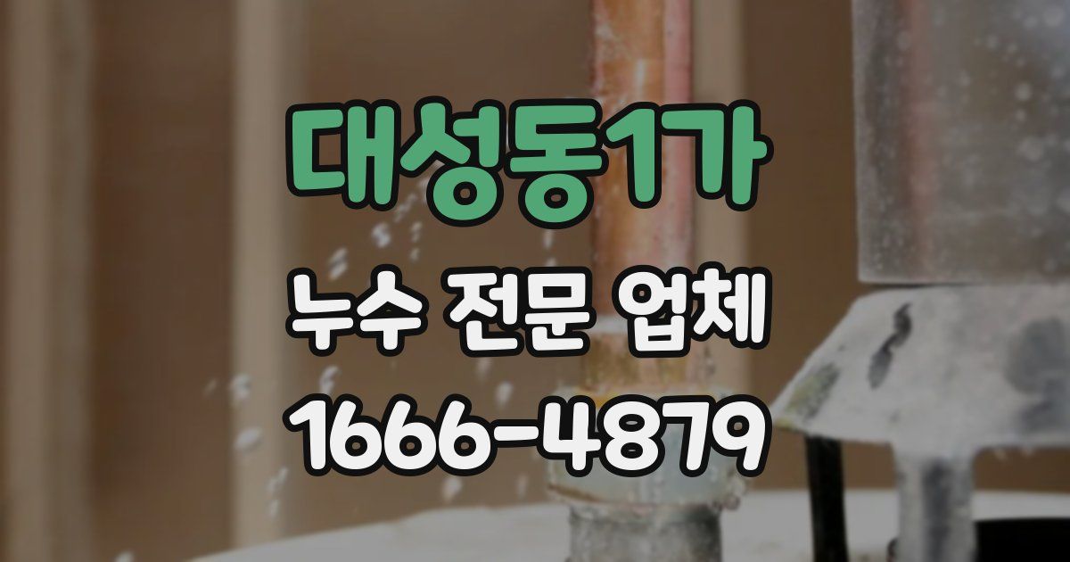 대성동1가 누수 전문 업체