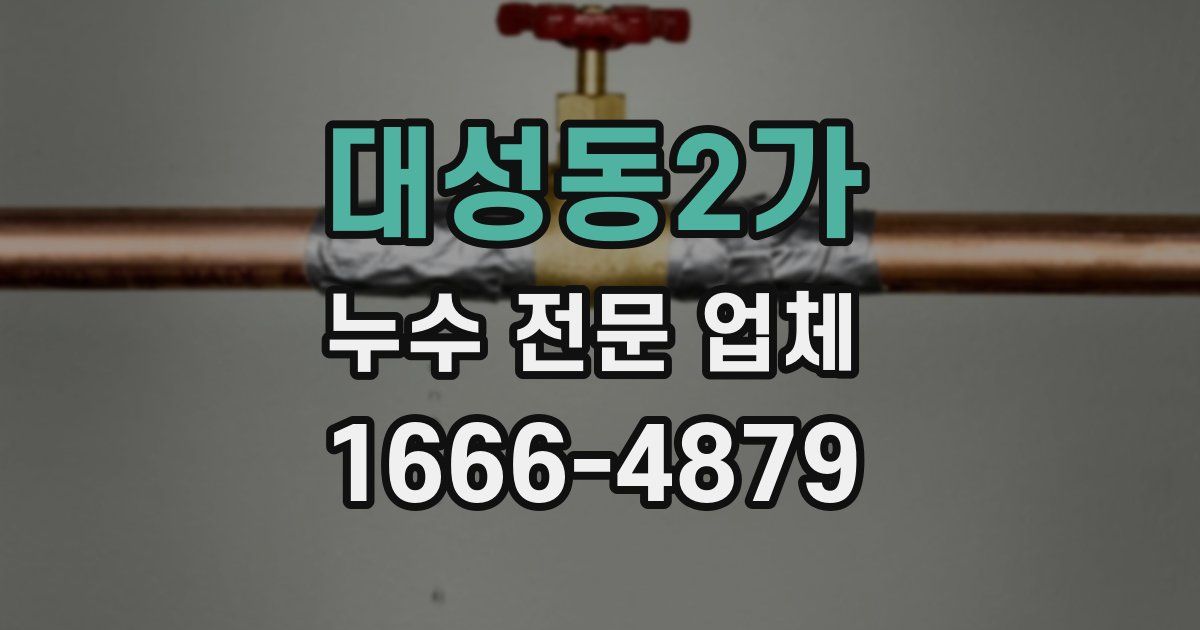 대성동2가 누수 전문 업체