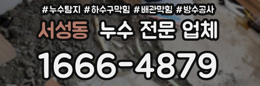 서성동 누수 전문 업체