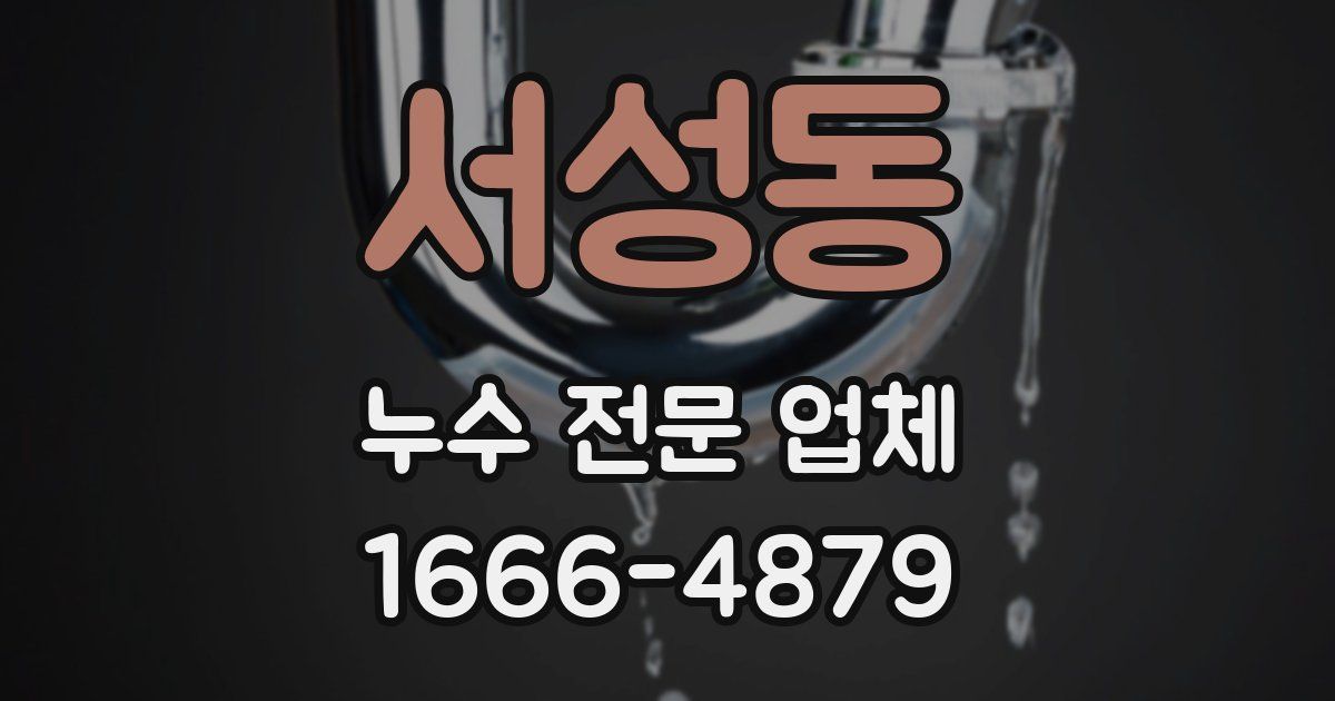 서성동 누수 전문 업체