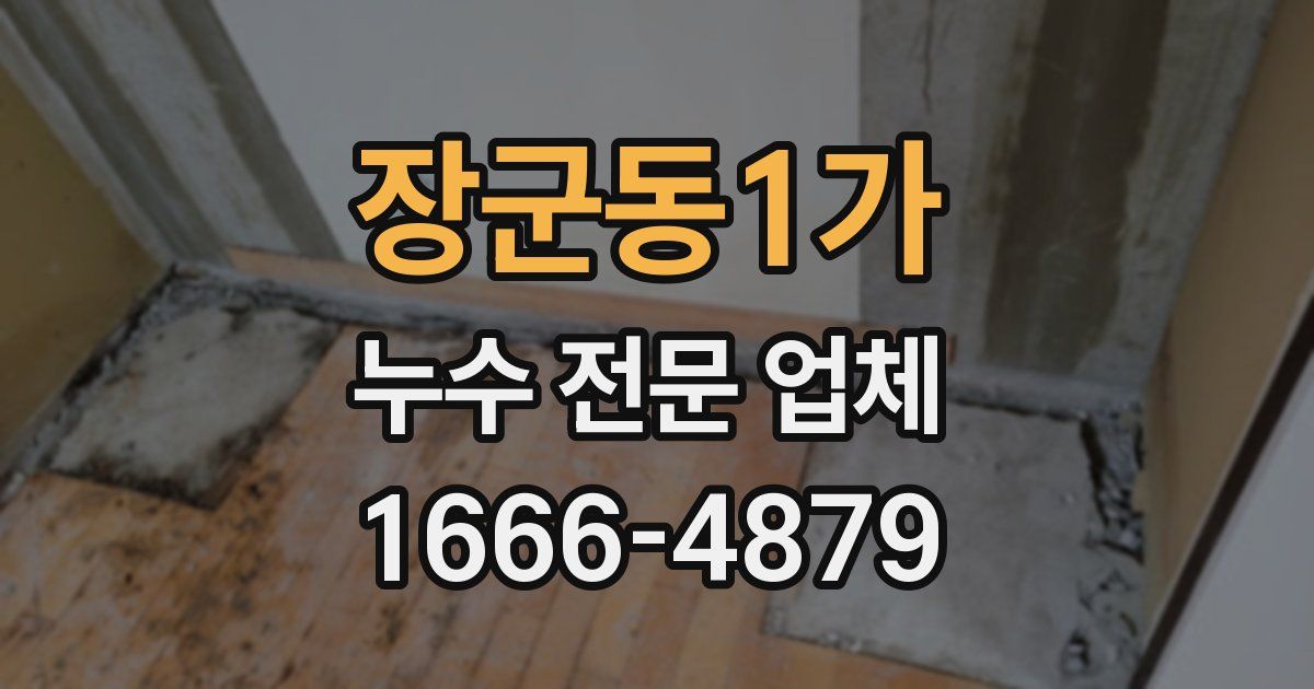 장군동1가 누수 전문 업체