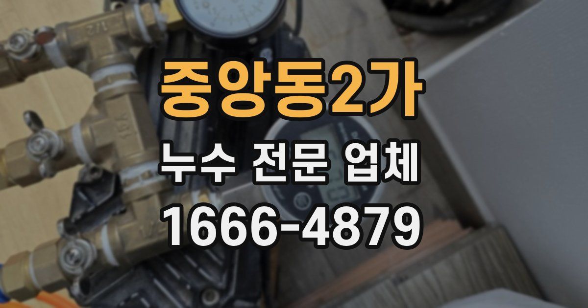 중앙동2가 누수 전문 업체