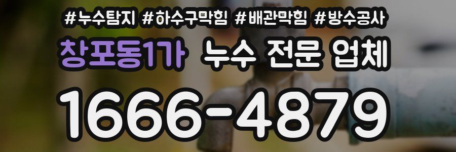 창포동1가 누수 전문 업체