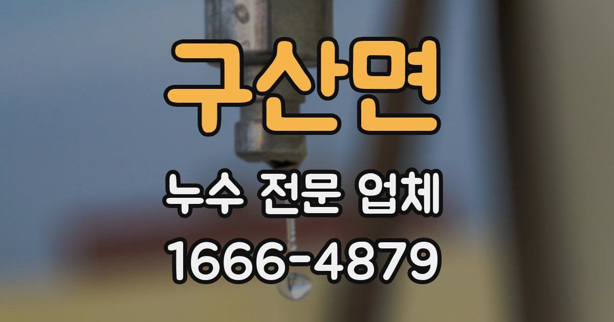 구산면 누수 전문 업체