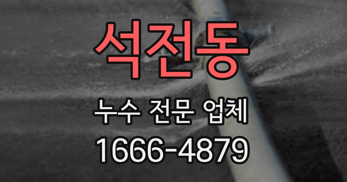 석전동 누수 전문 업체