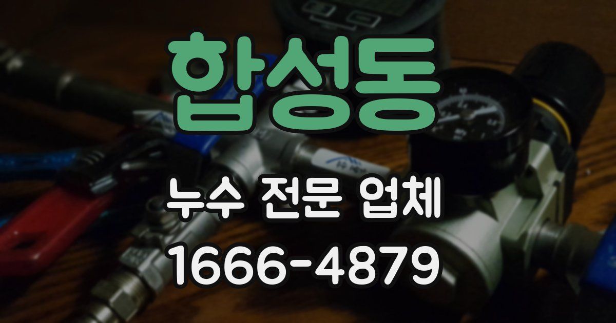 합성동 누수 전문 업체