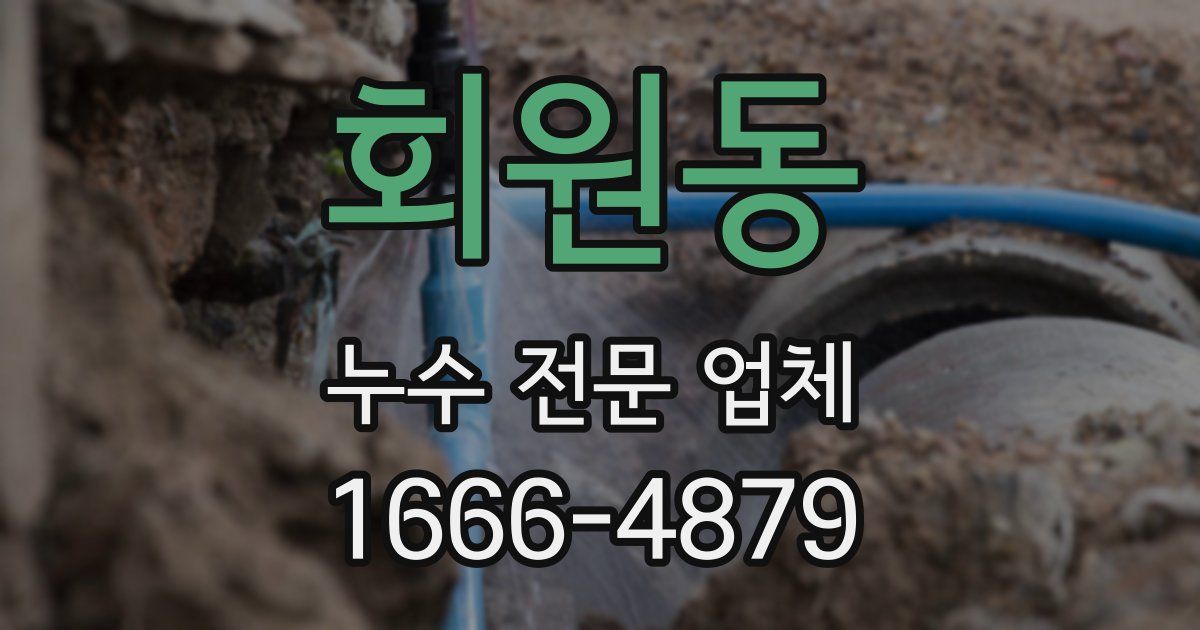 회원동 누수 전문 업체