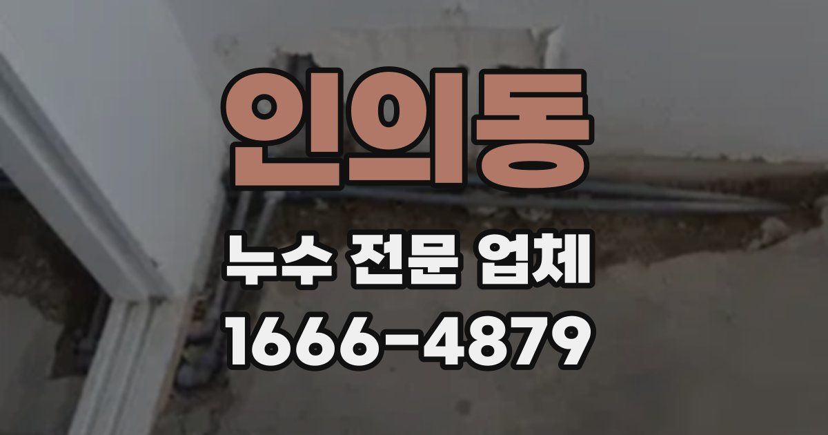 인의동 누수 전문 업체